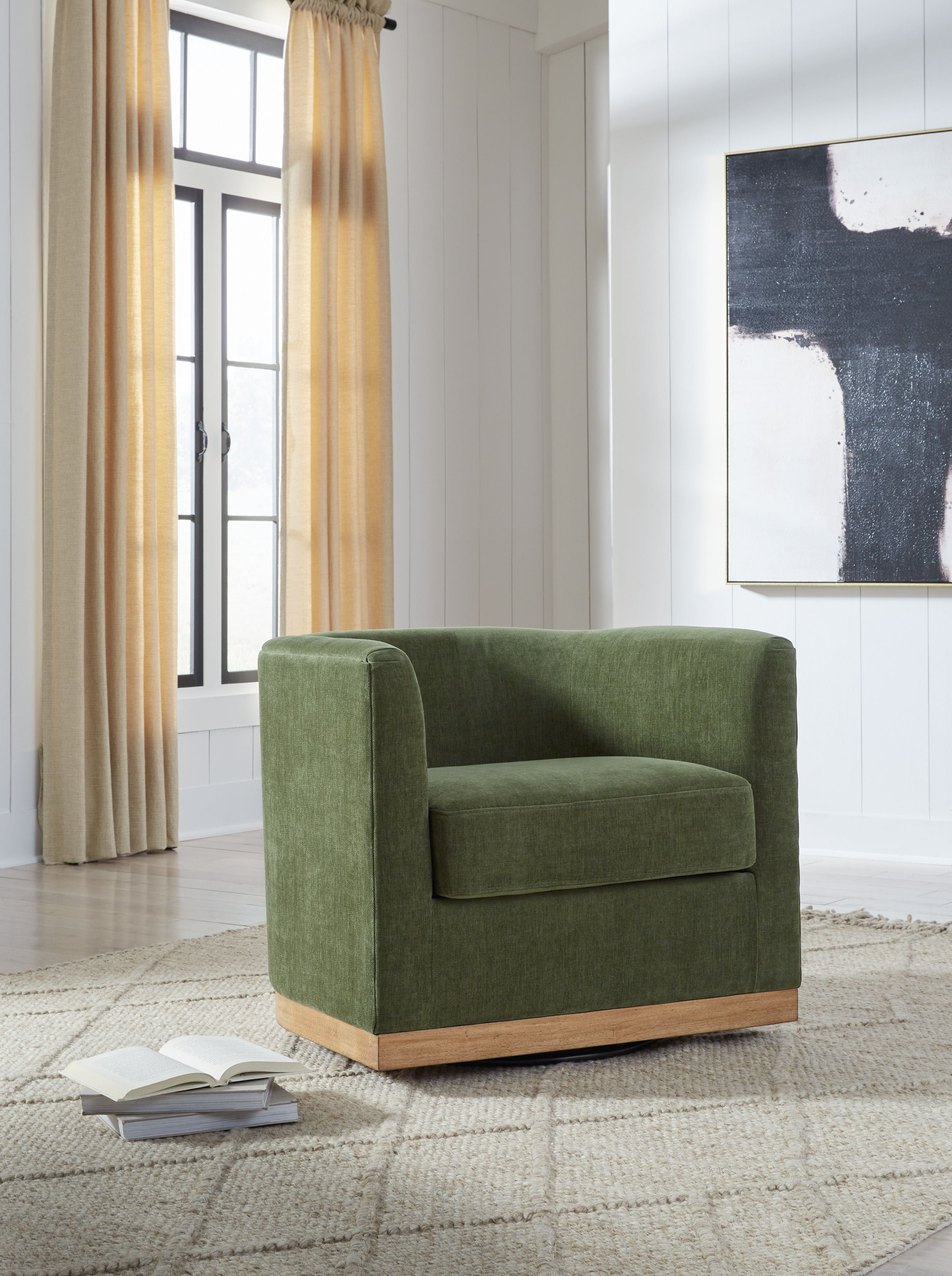 Jersonlow - Swivel Chair - Forest Green - Stylish Home Furniture