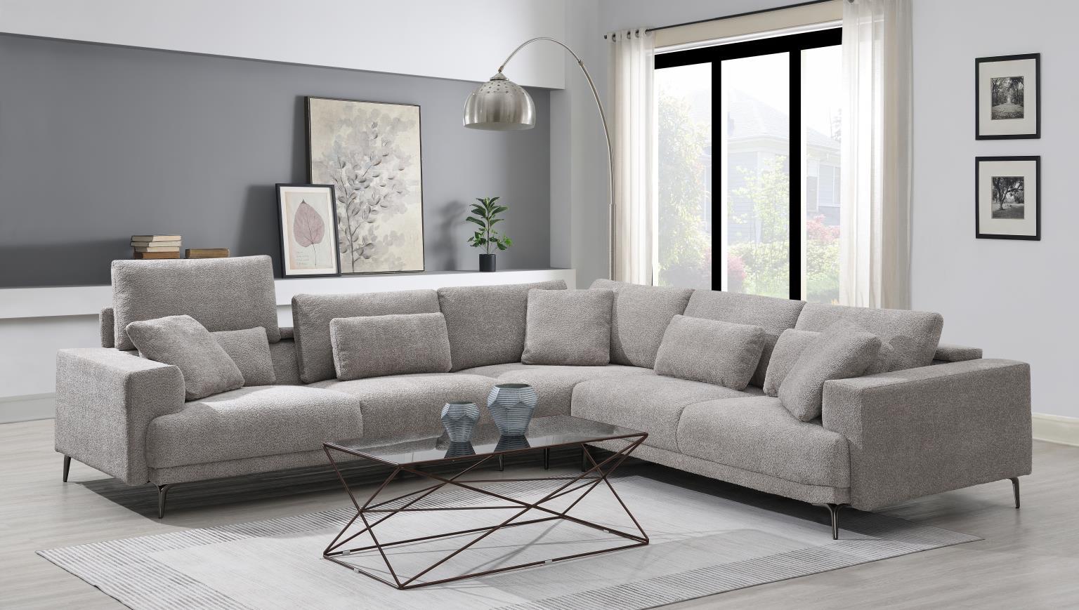U268 - 3 Piece Sectional - Gray - Stylish Home Furniture
