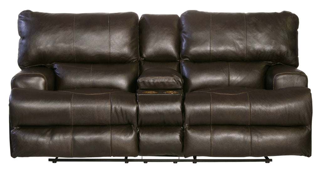 Wembley - Power Headrest With Lumbar Lay Flat Reclining Console Loveseat - Stylish Home Furniture