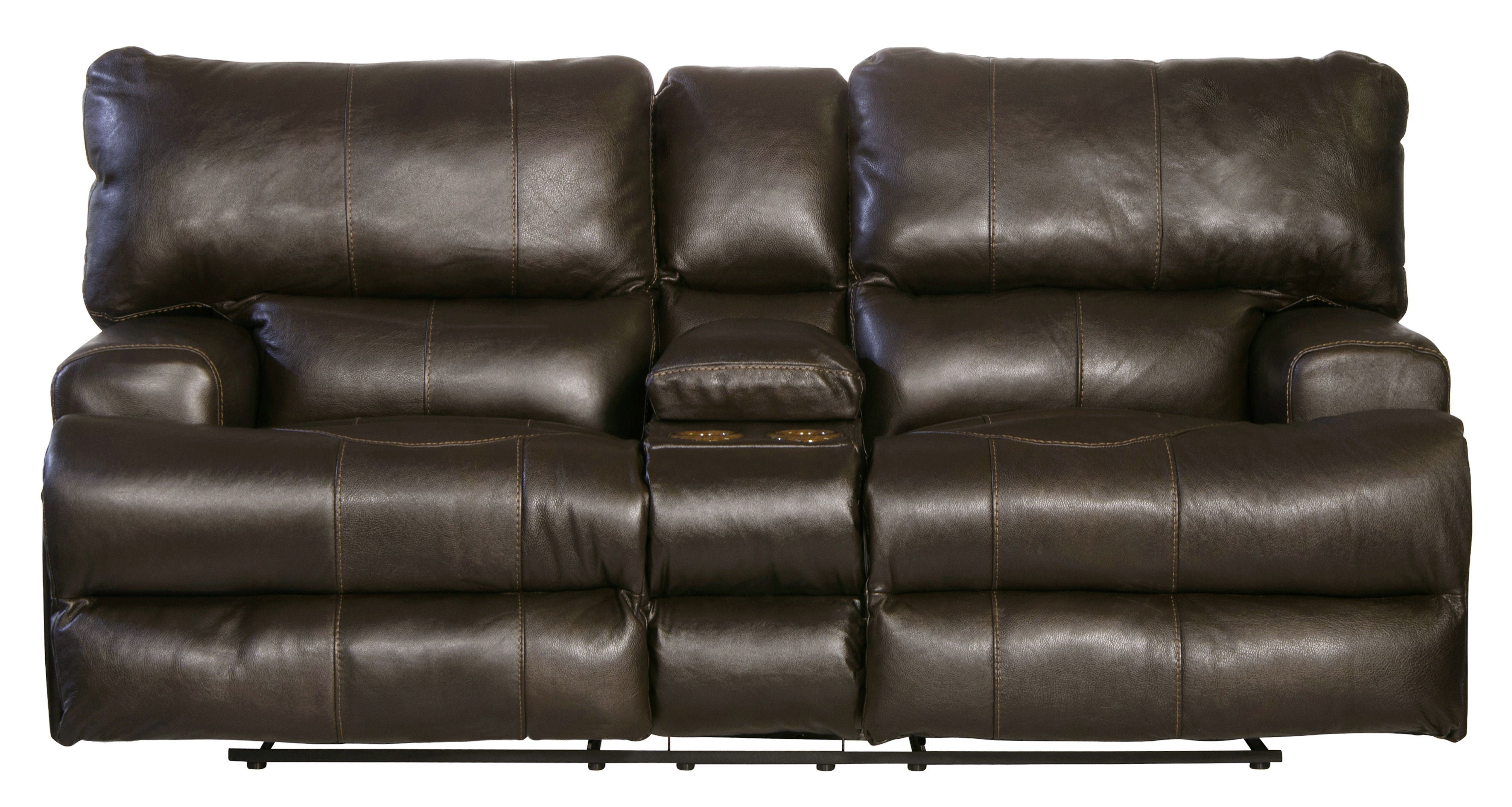 Wembley - Power Headrest With Lumbar Lay Flat Reclining Console Loveseat - Stylish Home Furniture