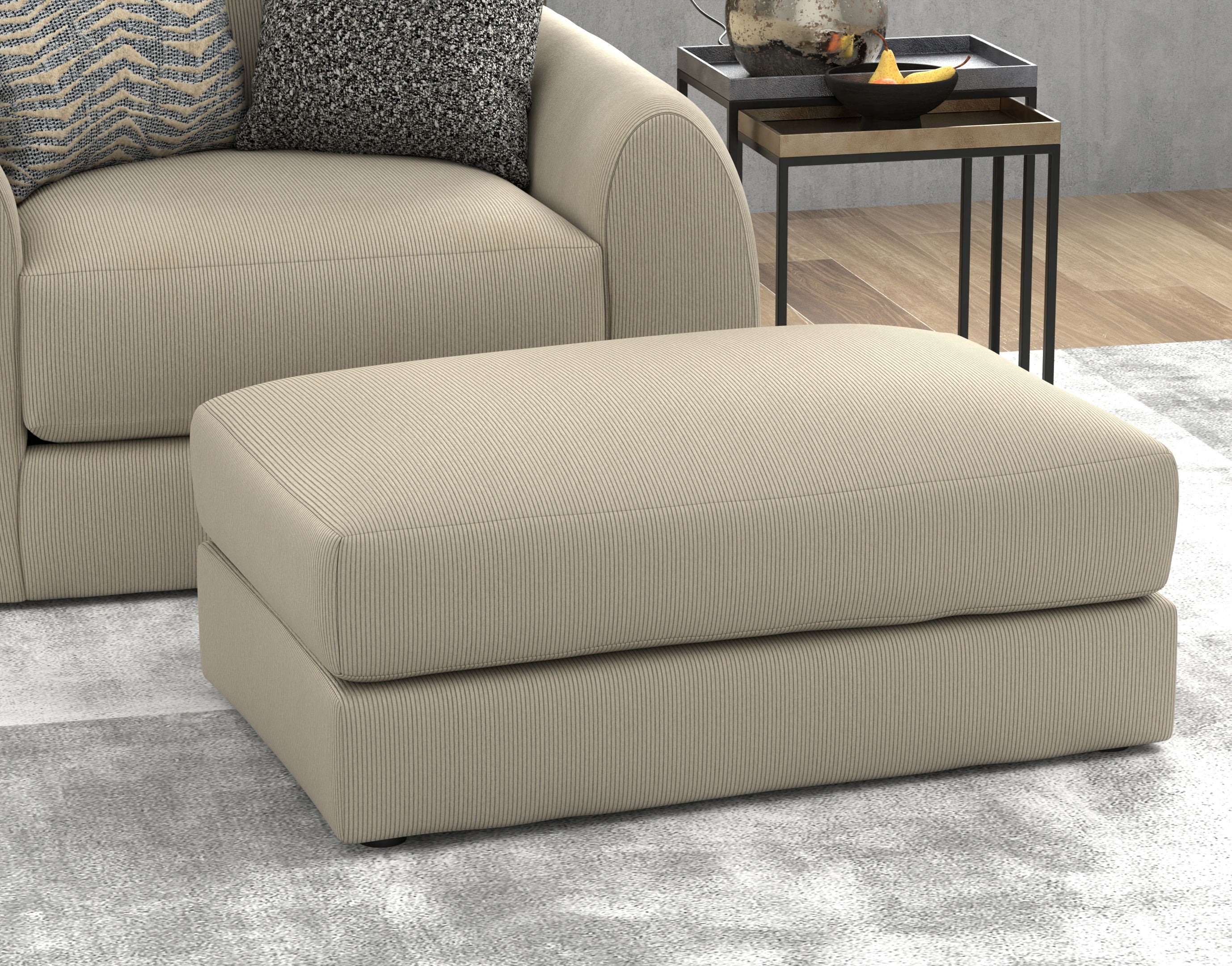 Ezra - Ottoman - Twine - Stylish Home Furniture