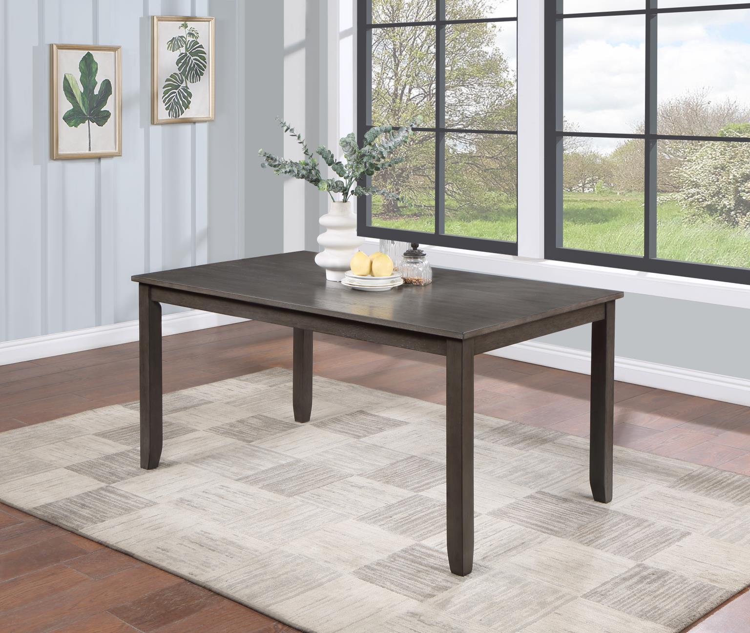 D161 - 7 Piece Dining Room Set (Dining Table, 6 Side Chairs) - Gray - Stylish Home Furniture