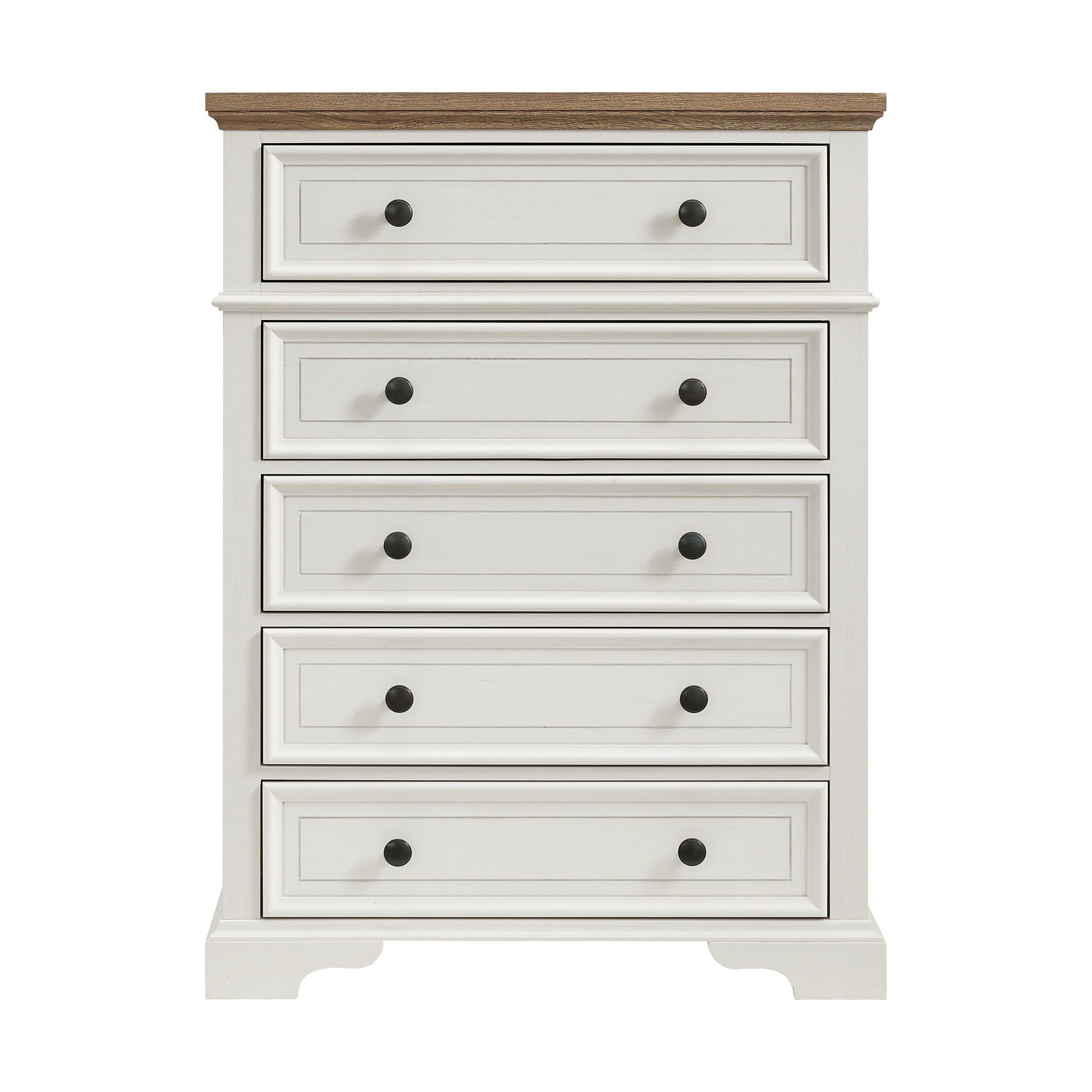 Eastwood - Youth 5-Drawer Chest - Brown And White - Stylish Home Furniture