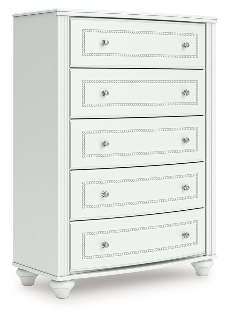 Kozlani - Five Drawer Chest - White - Stylish Home Furniture