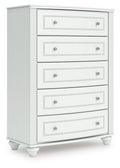 Kozlani - Five Drawer Chest - White - Stylish Home Furniture