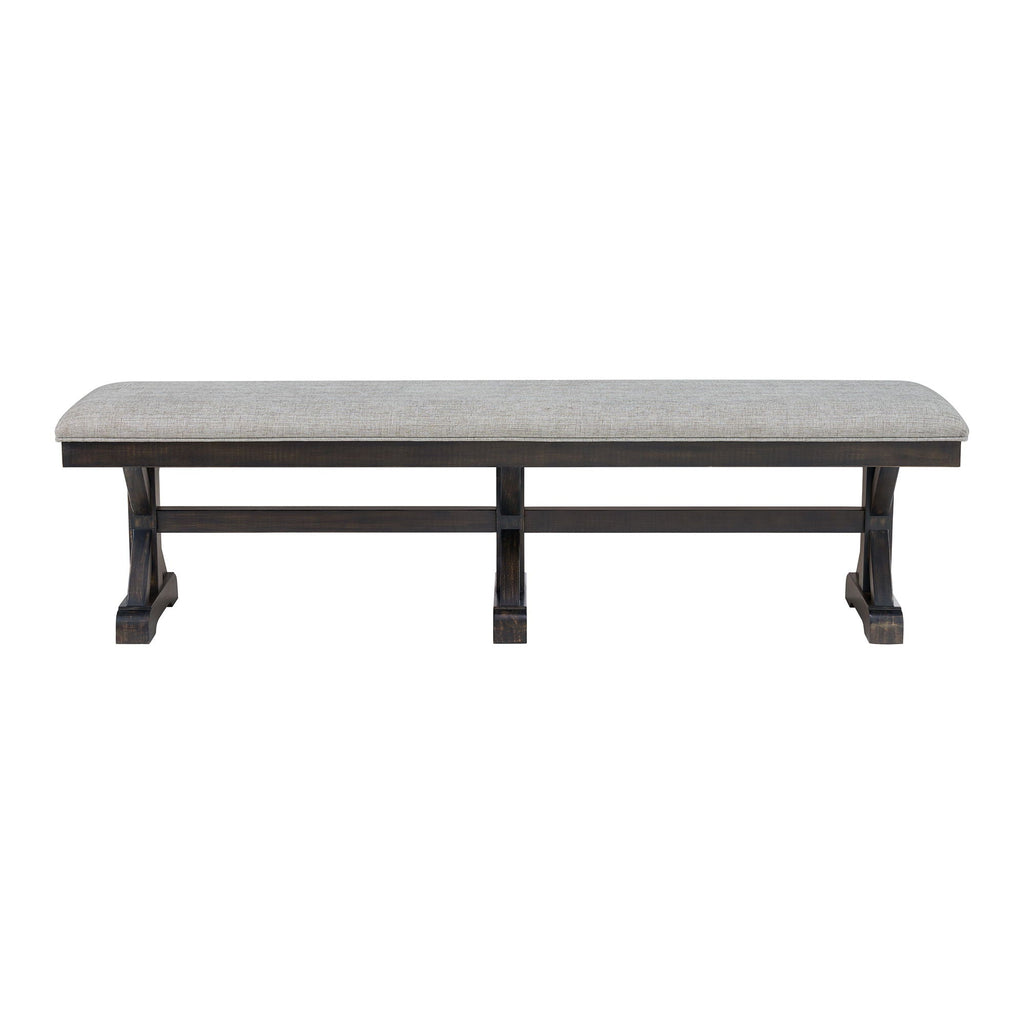 Montrose - Fabric Dining Bench - Espresso / Light Gray - Stylish Home Furniture
