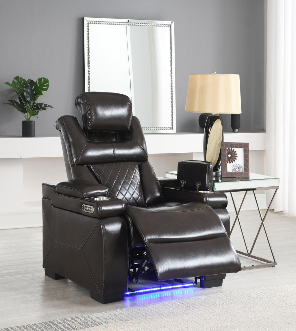 U104 - Power Reclining Chair - Dark Brown - Stylish Home Furniture