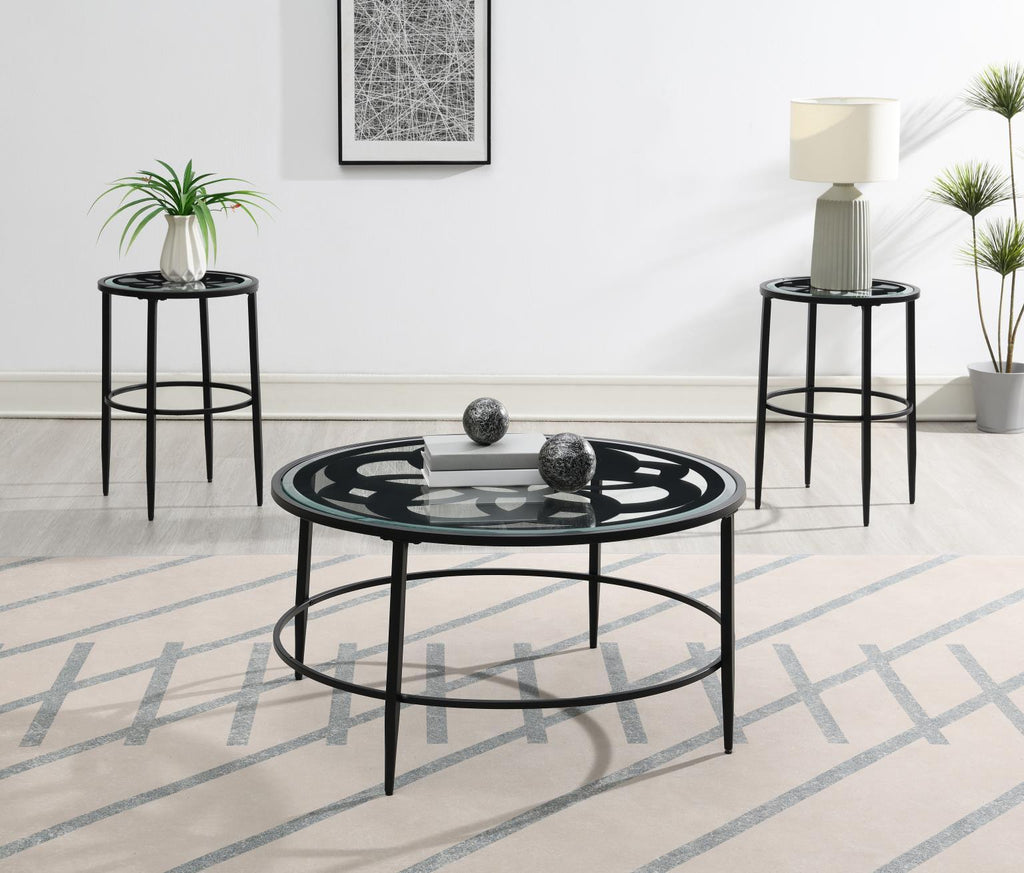T273 - Coffee Table & 2 End Table - Black - Stylish Home Furniture