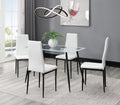 D342 - 5 Piece Dining Room Set (Table, 4 Chairs) - White - Stylish Home Furniture