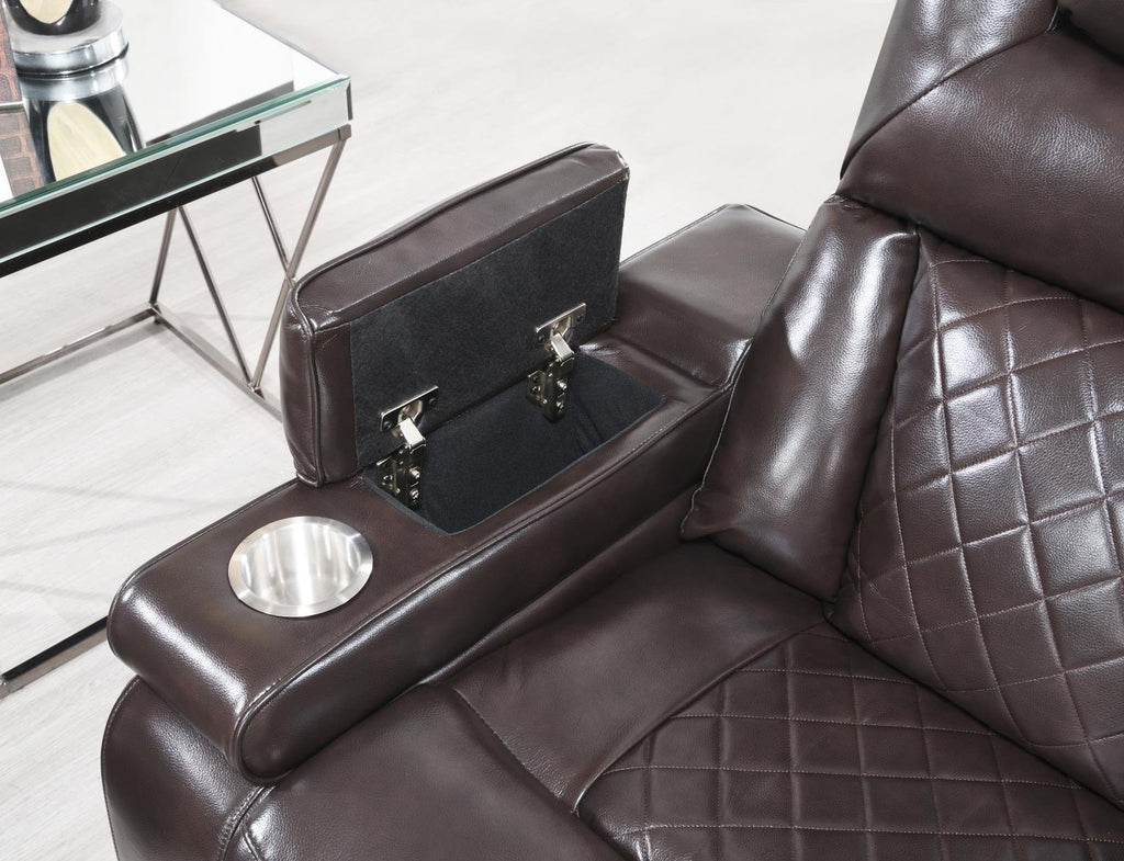 U104 - Power Reclining Chair - Dark Brown - Stylish Home Furniture