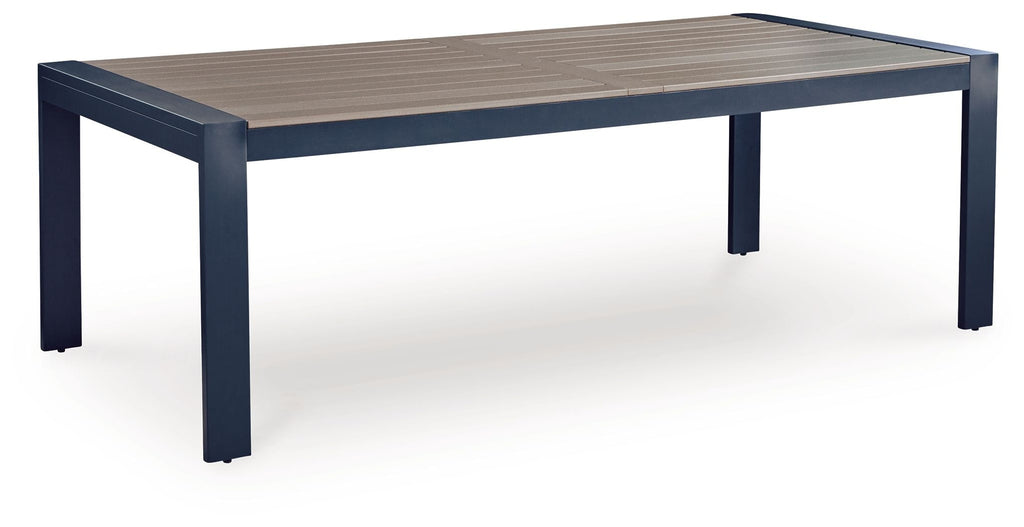 East Beach - Rectangular Dining Table With Umbrella Option - Blue - Stylish Home Furniture