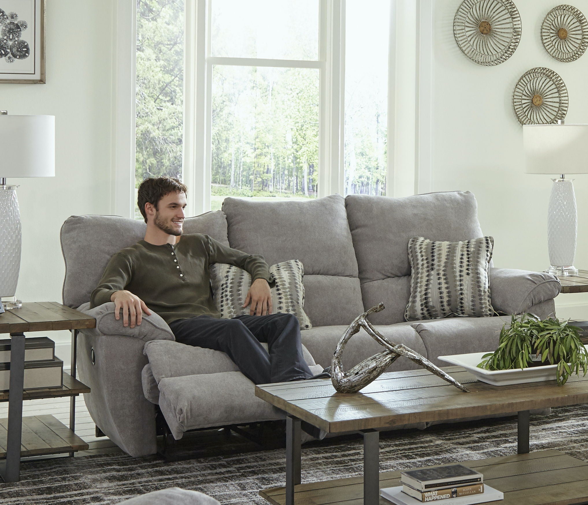 Sadler - Lay Flat Reclining Sofa - Stylish Home Furniture