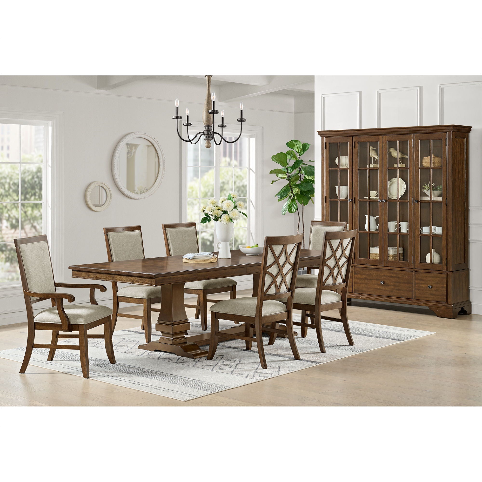 Phillipe - Complete Curio - Cherry - Stylish Home Furniture