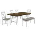 Summerville - 6 Piece Dining Set With Table, 4 Chairs, And Bench - Oak And Antique White
