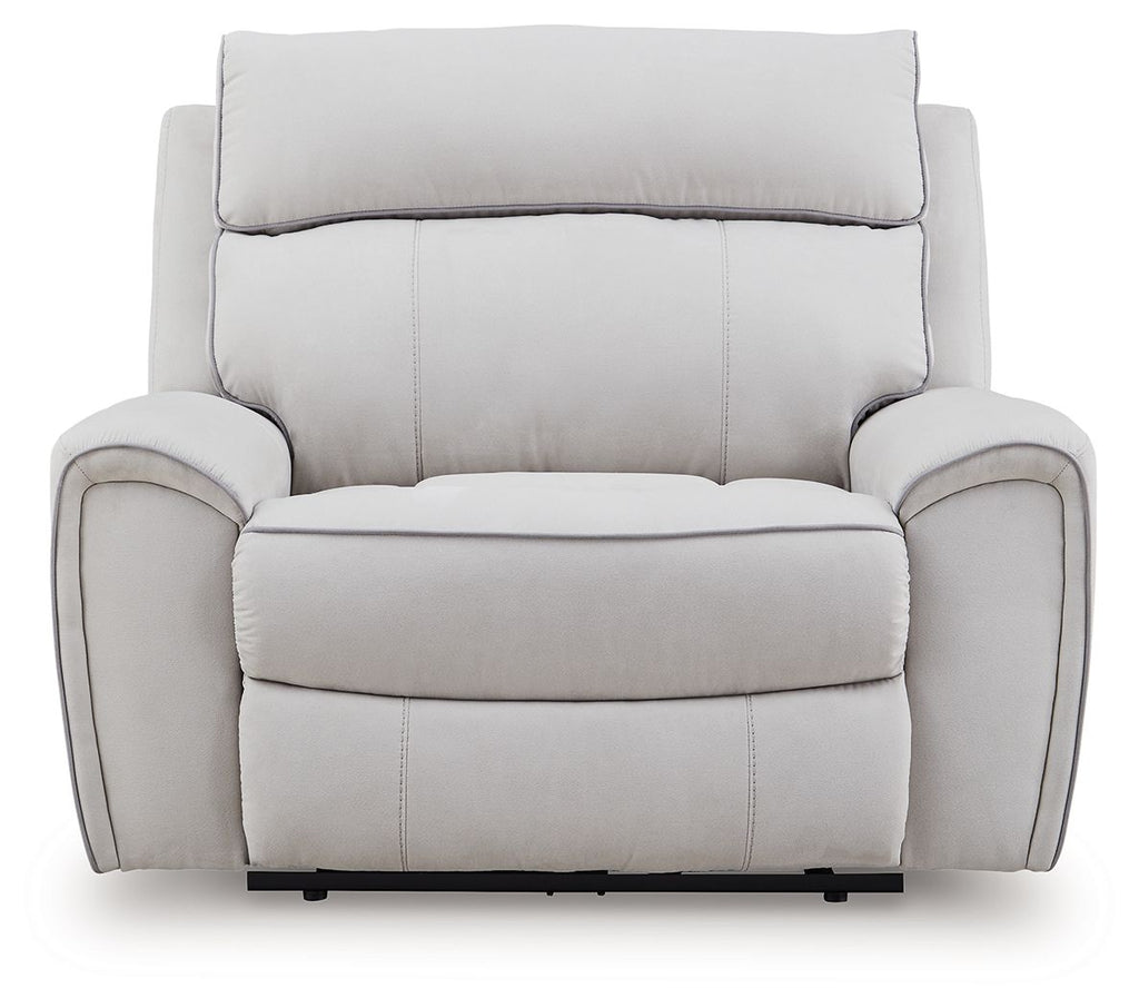 Social Pointe - Power Recliner / Adjustable Headrest - Pearl / Ash - Stylish Home Furniture
