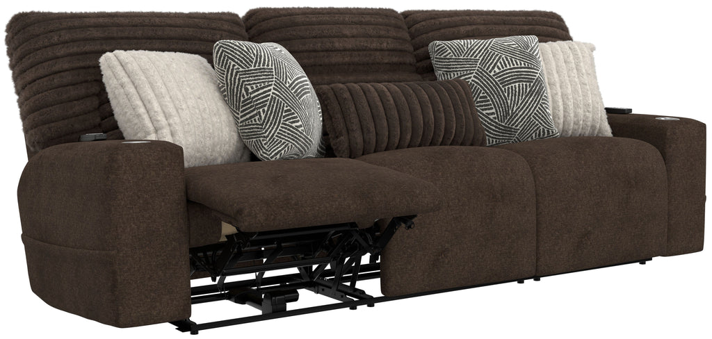 Zen - Power Reclining Sofa With CR3 Heat/Massage/Zero Gravity - Chocolate - Stylish Home Furniture