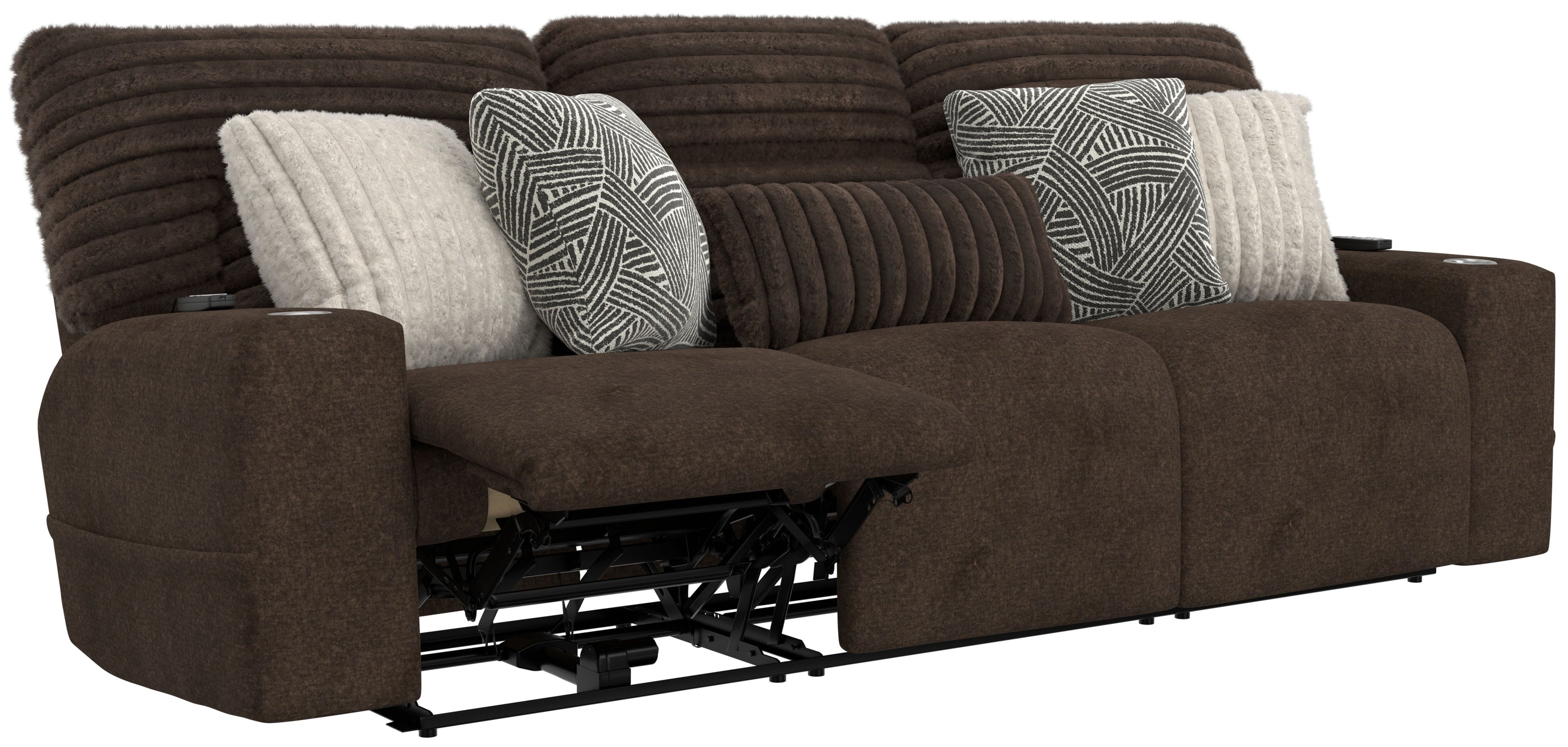 Zen - Power Reclining Sofa With CR3 Heat/Massage/Zero Gravity - Chocolate - Stylish Home Furniture