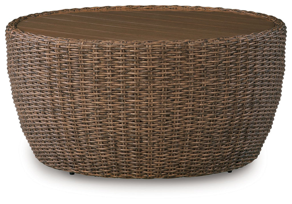 Double Point - Round Cocktail Table - Beige - Stylish Home Furniture