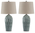 Hadbury - Ceramic Table Lamp (Set of 2) - Pale Blue / Teal - Stylish Home Furniture