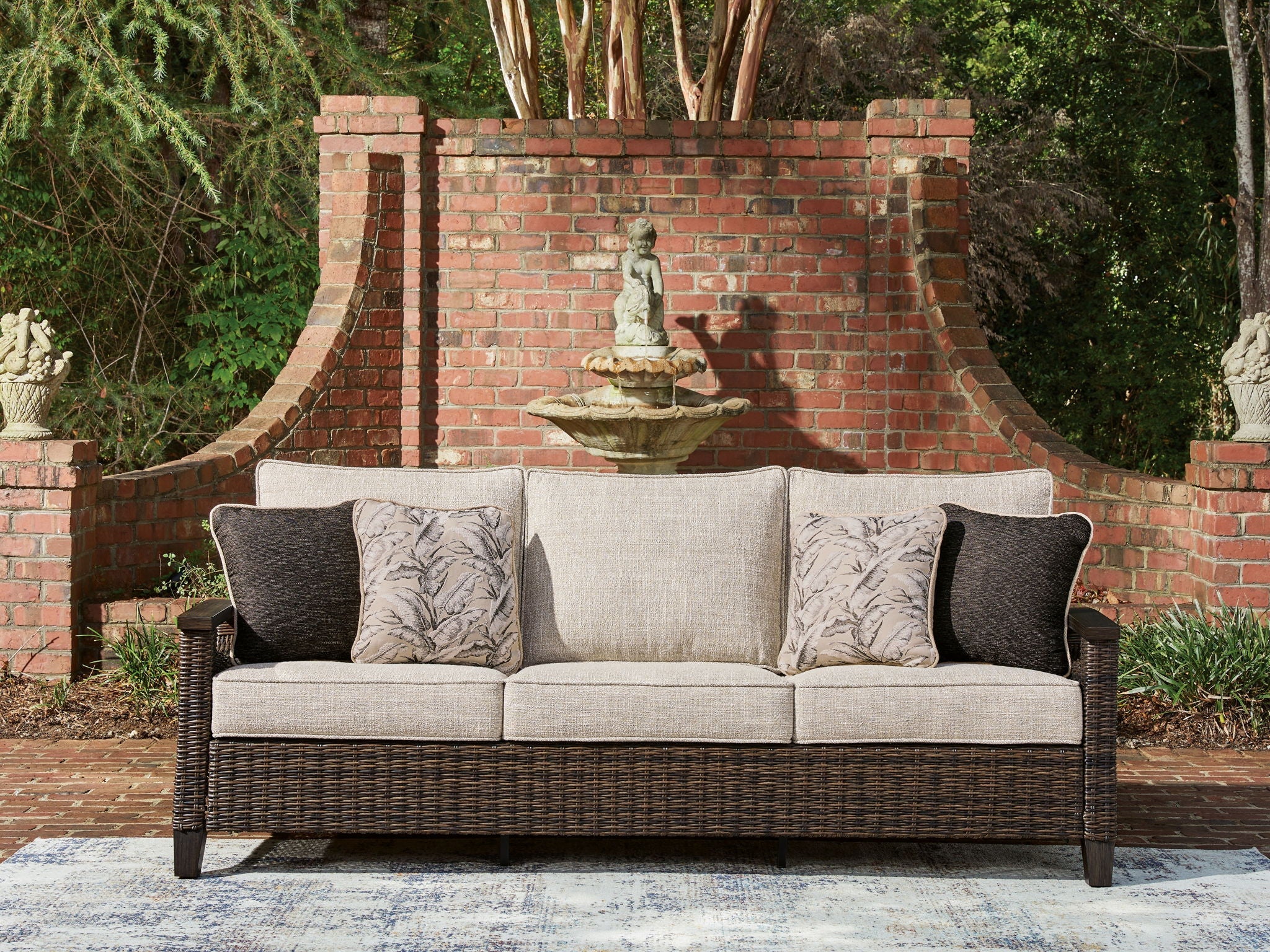 Monterey Point - Sofa With Cushion - Dark Brown - Stylish Home Furniture