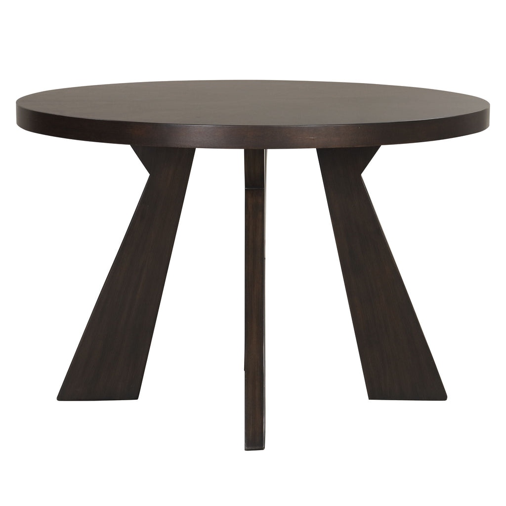 Chestnut Ridge - 5 Piece Dining Room Set (Round 47" Table & 4 Chairs) - Brown / Beige - Stylish Home Furniture