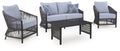 Bridges Beach - Loveseat, Lounge Chairs, Table Set (Set of 4) - Gray - Stylish Home Furniture