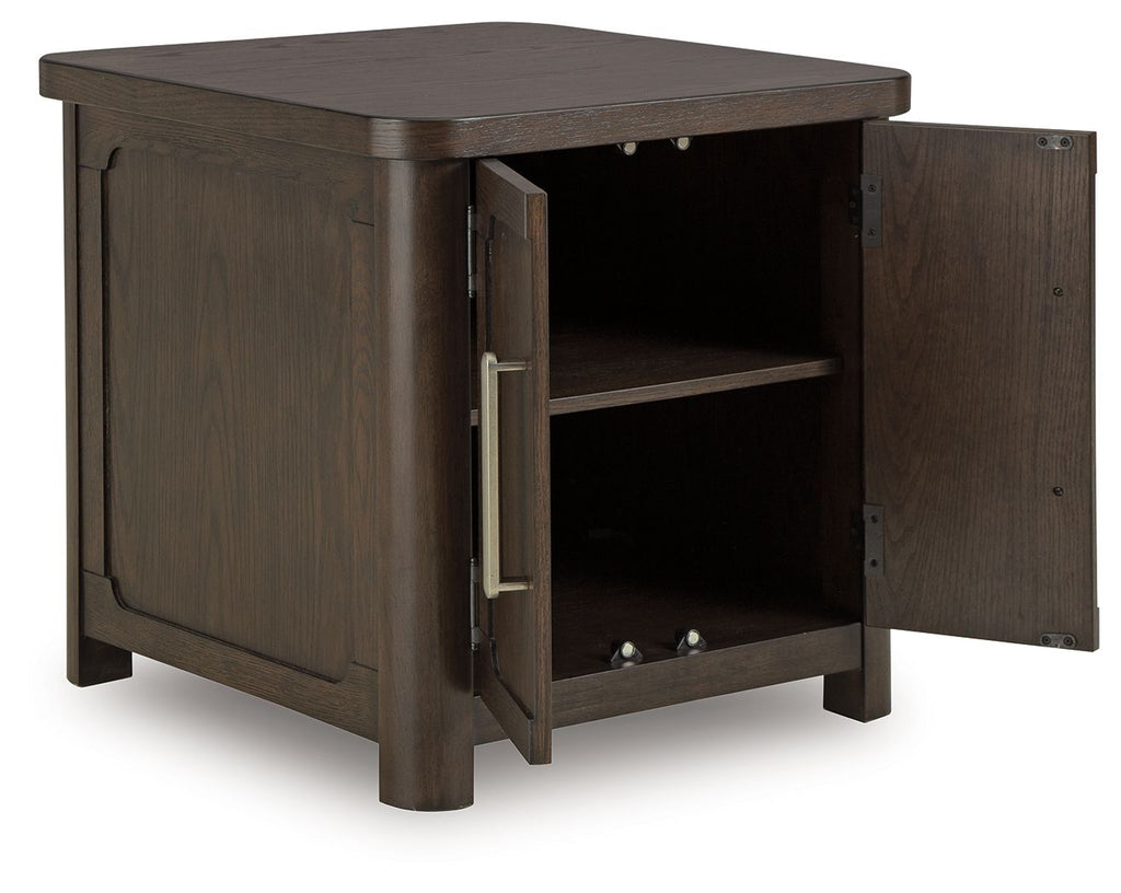 Breckington - Rectangular 2-door End Table - Dark Brown - Stylish Home Furniture