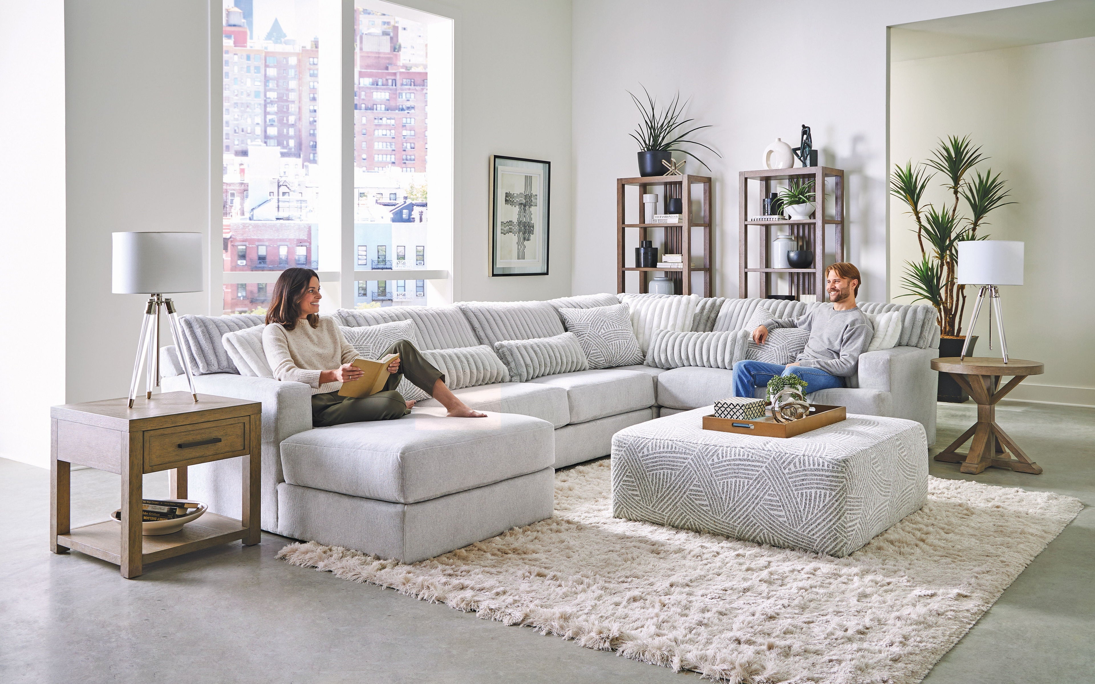 Logan Modular Sectional - Cocktail Ottoman - Stylish Home Furniture