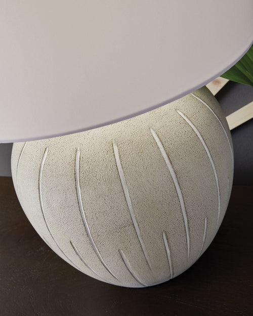 Calbert - Poly Table Lamp - Warm Gray - Stylish Home Furniture