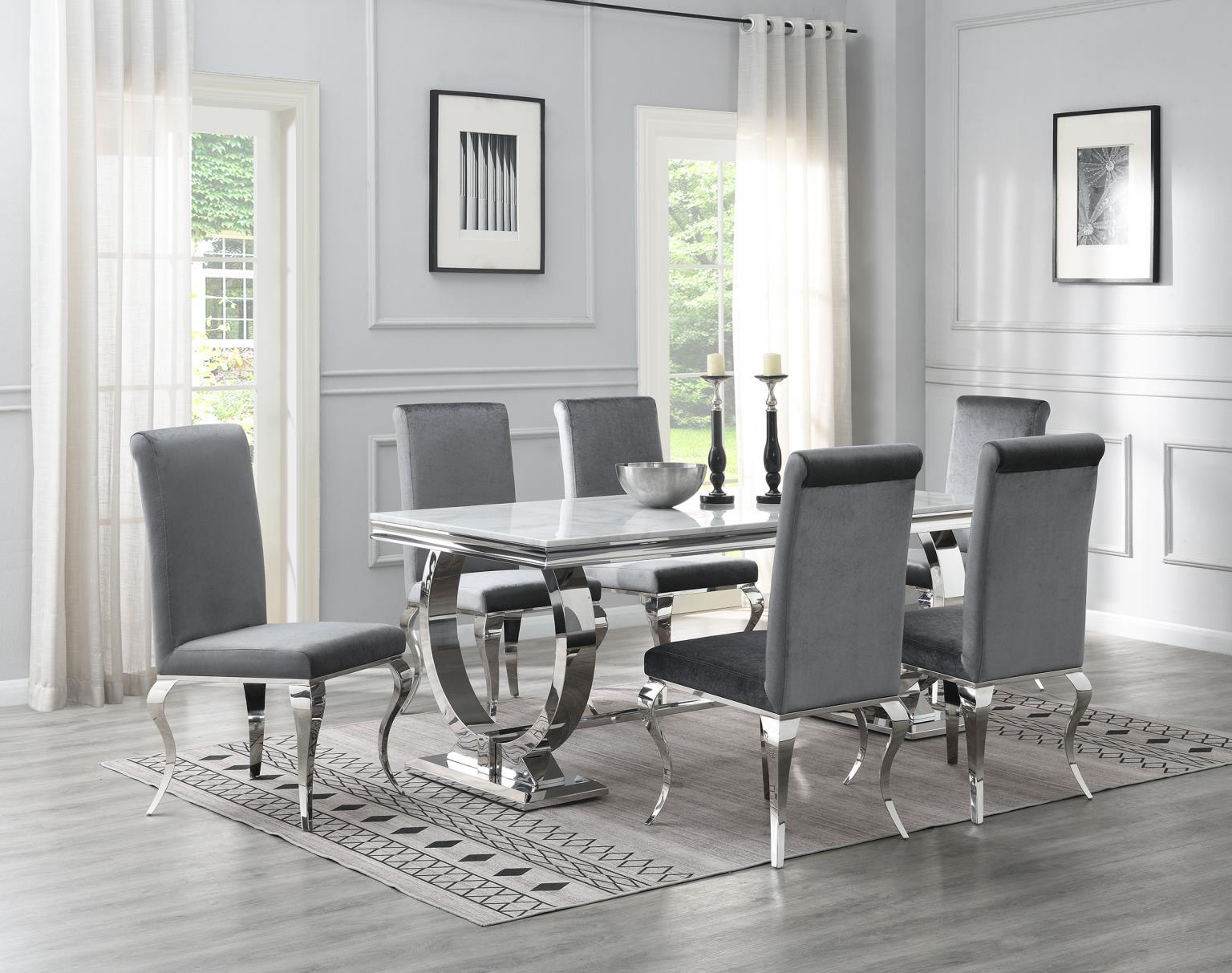 G-082-T-WHITE - Marble Dining Table - White - Stylish Home Furniture