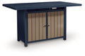 East Beach - Rectangular Bar Table With Fire Pit - Blue - Stylish Home Furniture