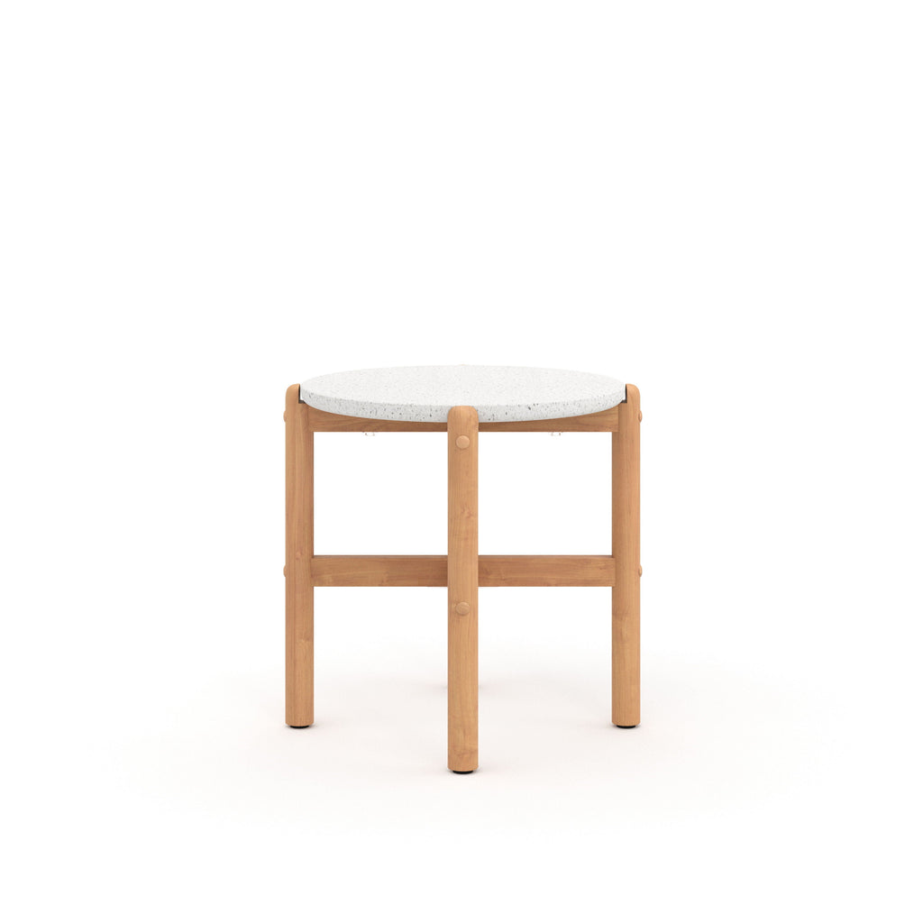 Solstice - End Table With Terazzo Top - White - Stylish Home Furniture