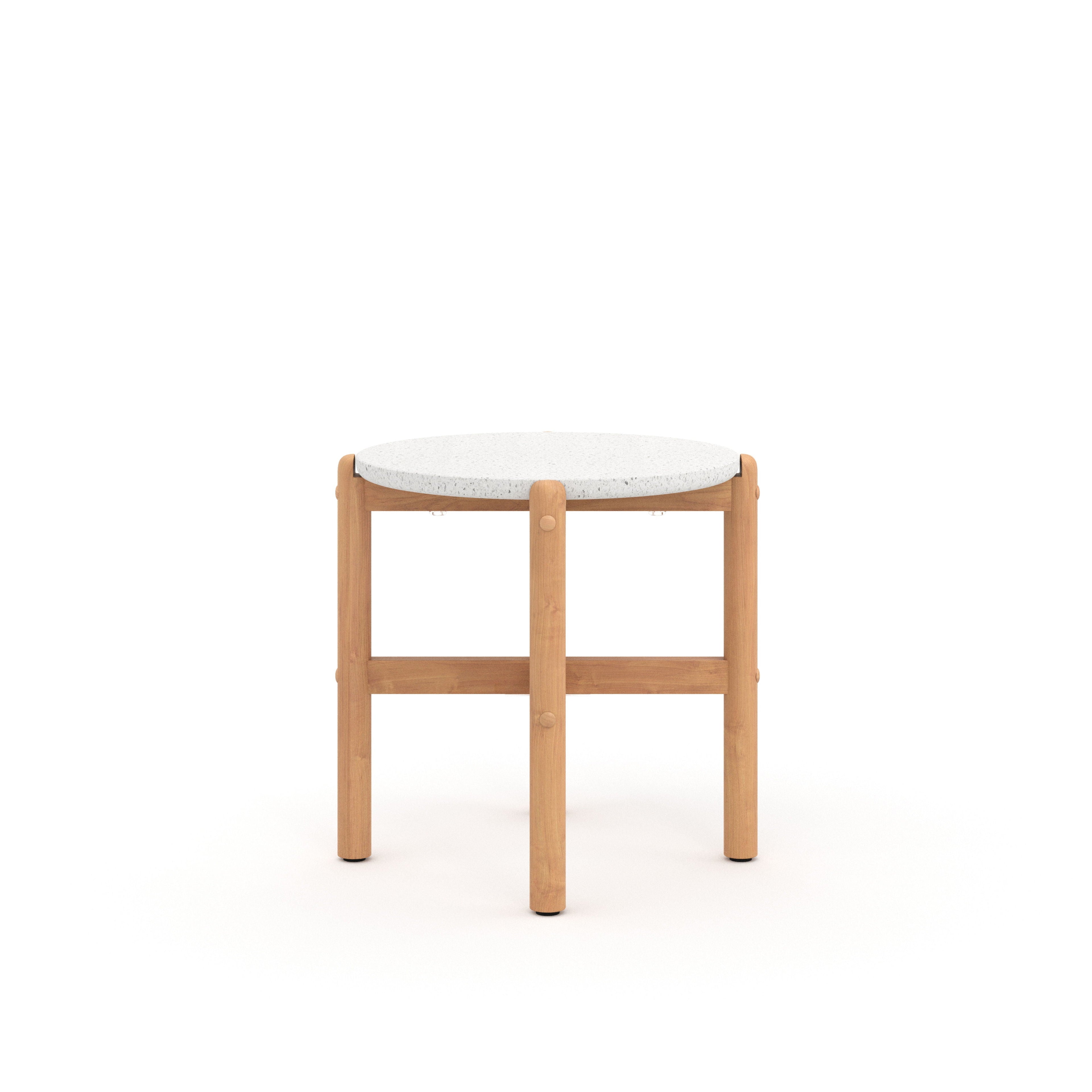 Solstice - End Table With Terazzo Top - White - Stylish Home Furniture