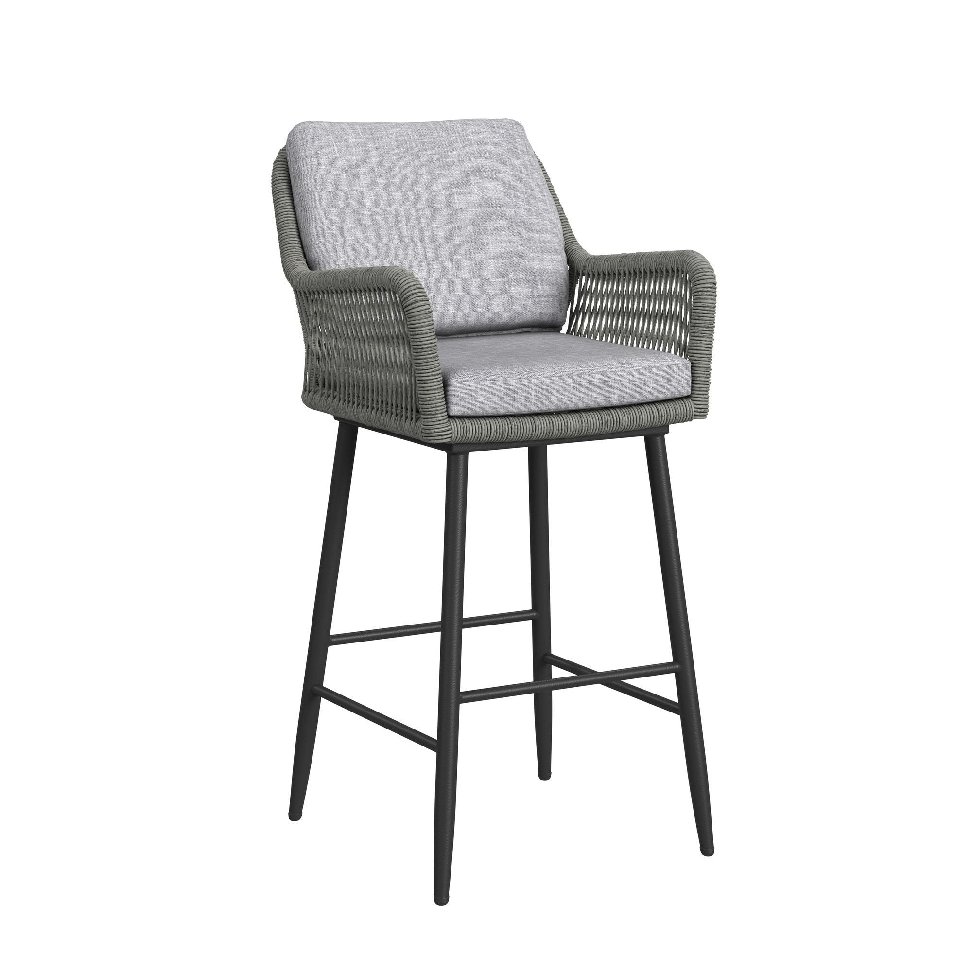 Bayhill - Fabric Barstool (Set of 2) - Black / Gray - Stylish Home Furniture