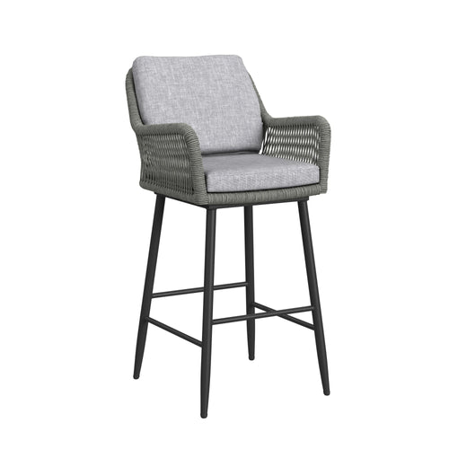 Bayhill - Fabric Barstool (Set of 2) - Black / Gray - Stylish Home Furniture