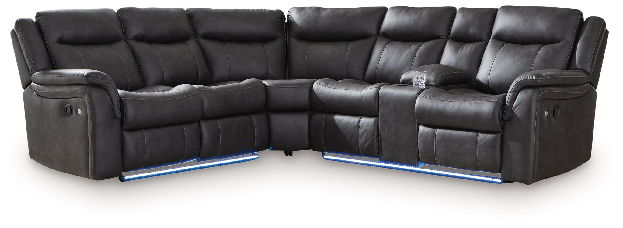 Sultan Meadow - 2-Piece Reclining Sectional - Carbon - Stylish Home Furniture