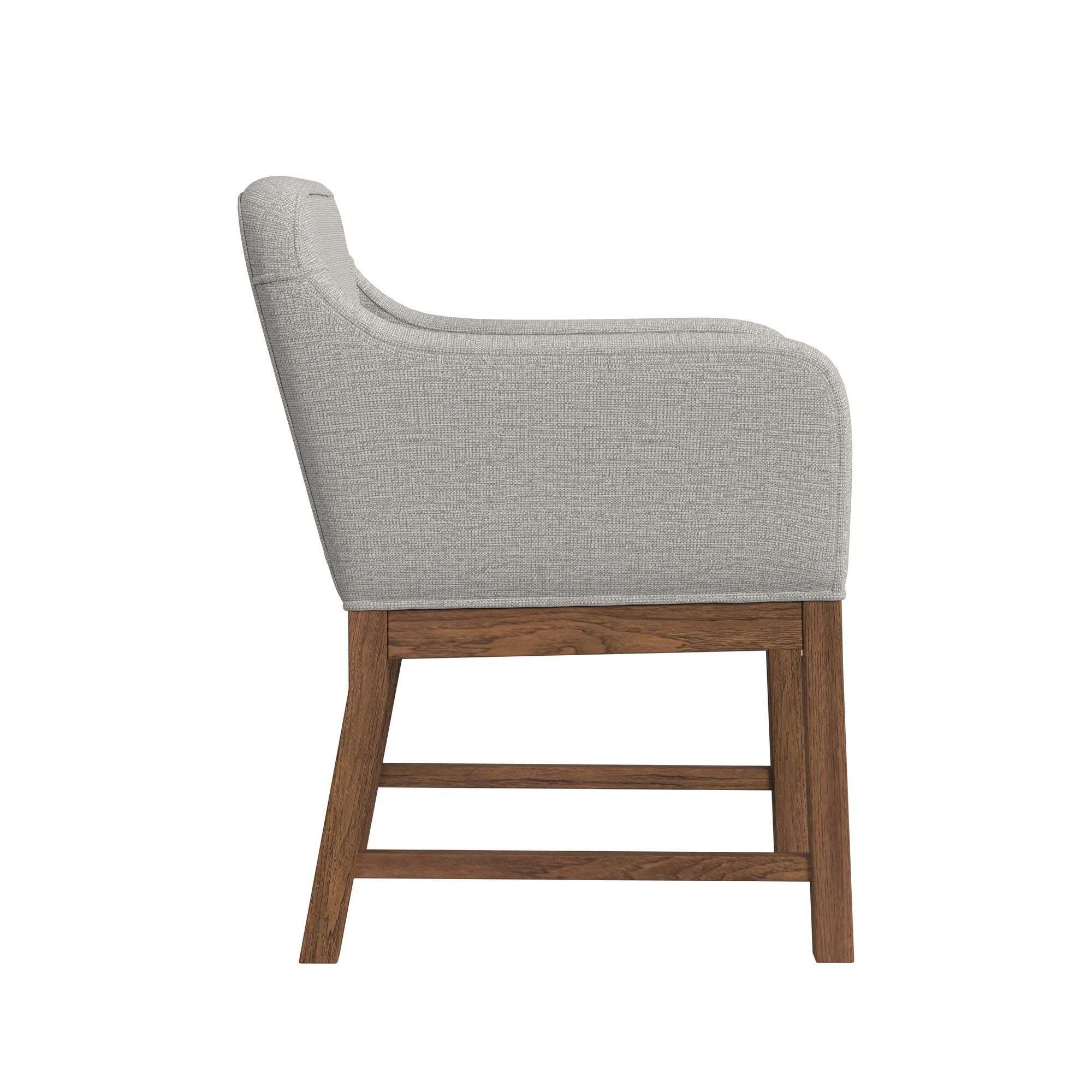 Glinda - Upholstered Fabric Dining Chair (Set of 2) - Brown / Light Gray - Stylish Home Furniture