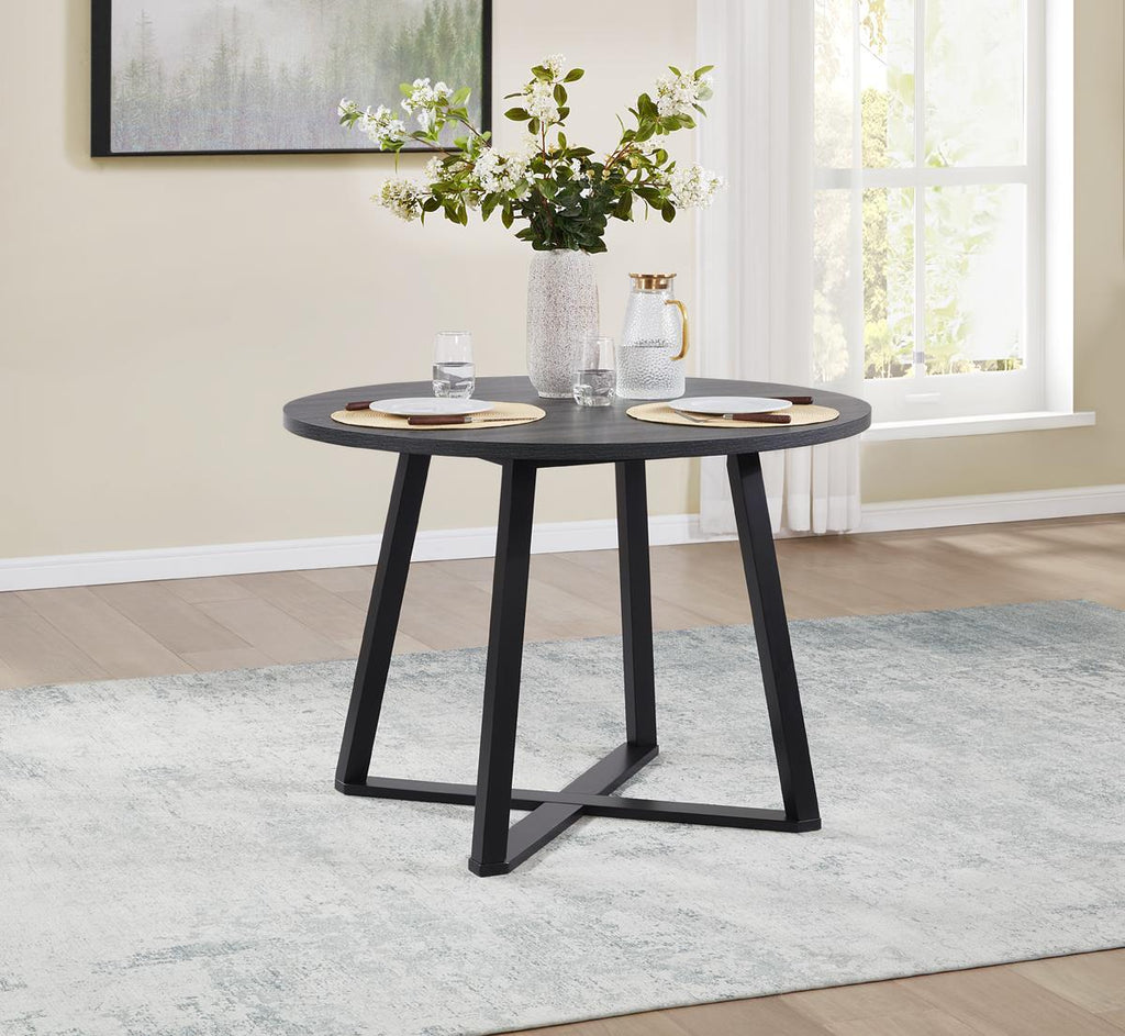 D182 - 5 Piece Dining Room Set (Table, 4 Side Chairs) - Black / Gray