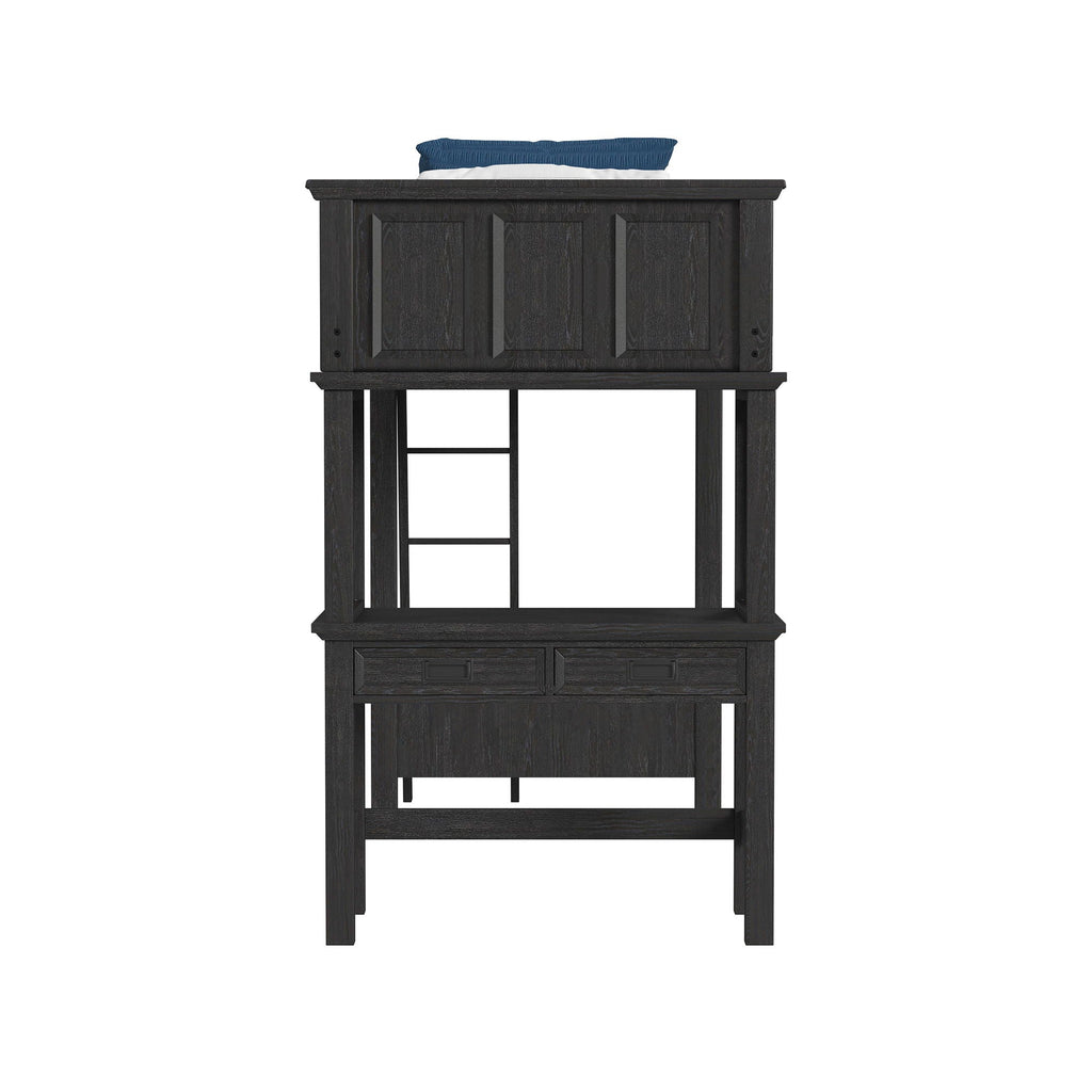 Hampton Kids - Loft Bed With Ladder And Desk With Speaker - Stylish Home Furniture
