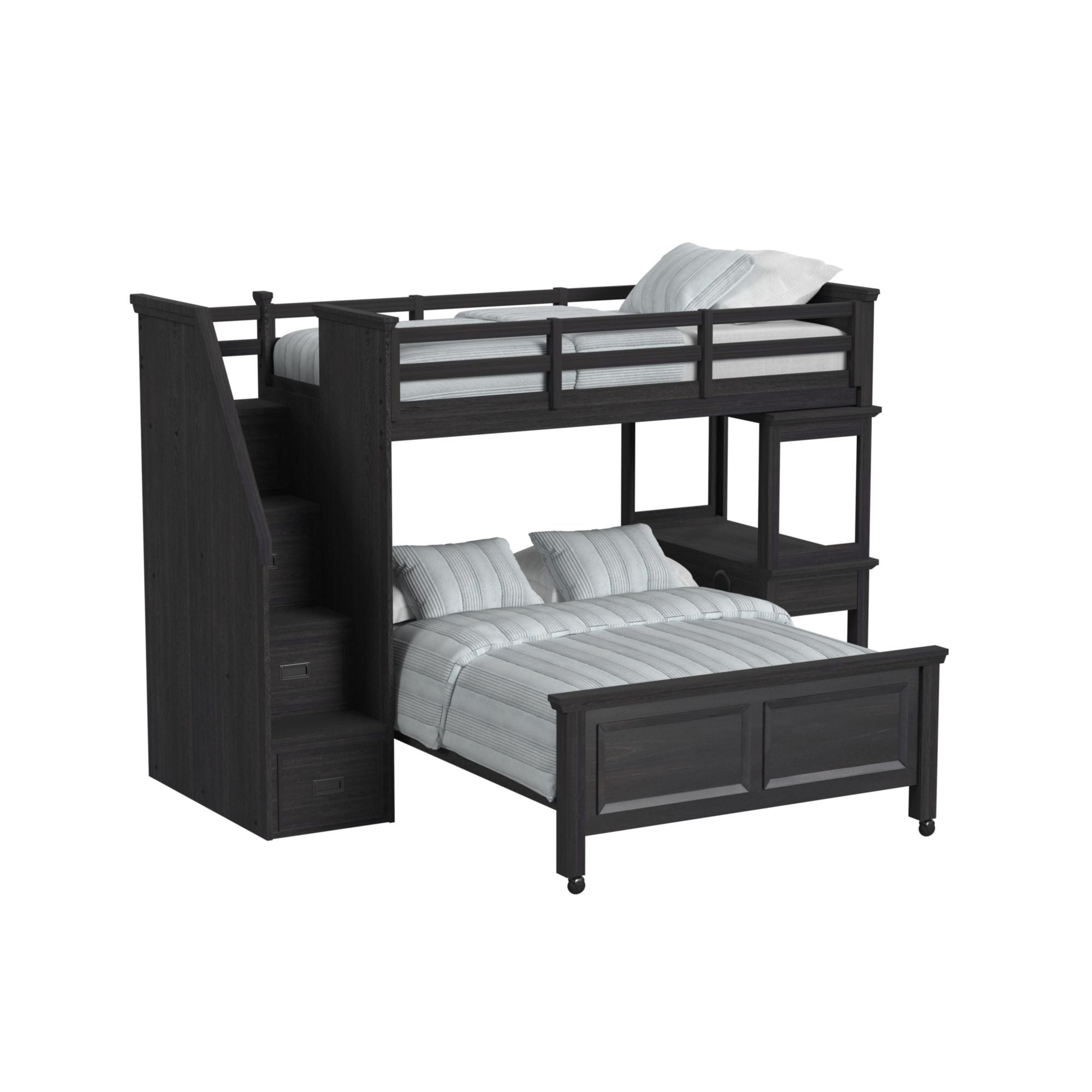 Hampton Kids - Loft With Staircase And Desk With Speaker Bedroom Set - Stylish Home Furniture