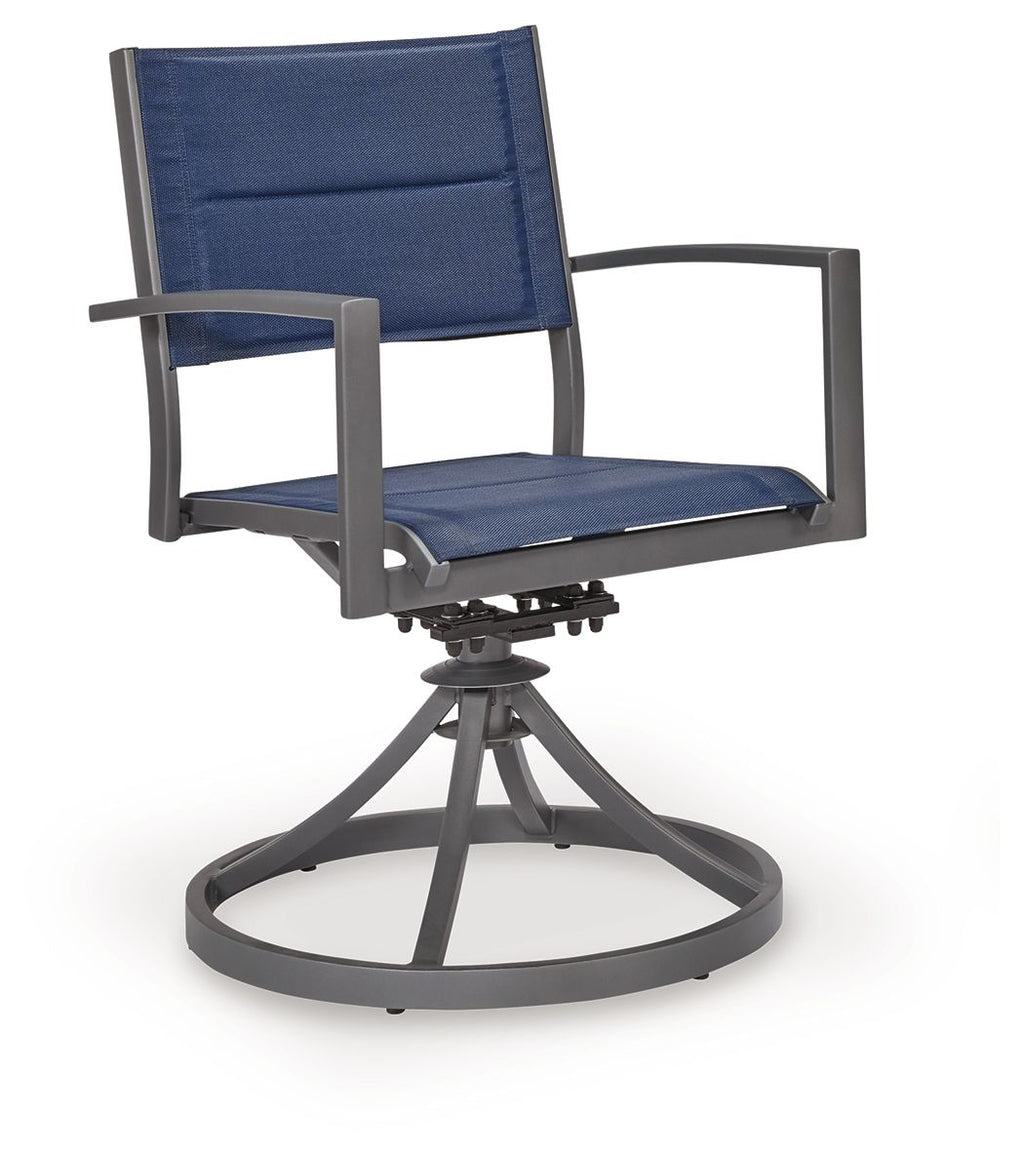 Rocky Creek - Sling Swivel Chair (Set of 2) - Blue / Gray - Stylish Home Furniture