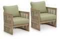 Serena Shores - Lounge Chair With Cushion (Set of 2) - Beige / Green - Stylish Home Furniture