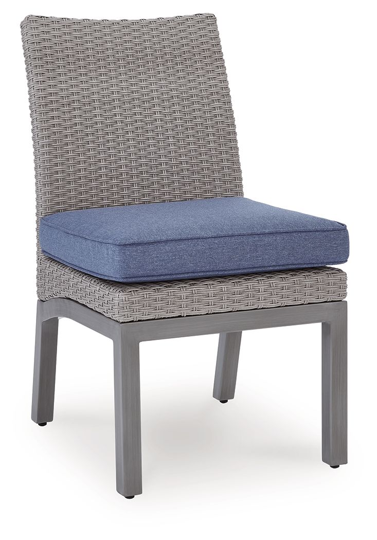 Half Moon Beach - Side Chair With Cushion (Set of 2) - Blue / Gray - Stylish Home Furniture