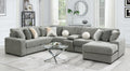 U282 - 6 Piece Setional With Right Chaise (1 LAF + 1 Wedge + 2 Armless Chair + 1 Console + 1 RAF Chaise) - Gray - Stylish Home Furniture