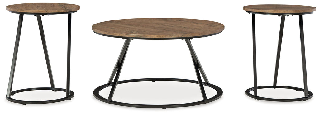 Cassbryn - Occasional Table Set (Set of 3) - Brown / Black - Stylish Home Furniture
