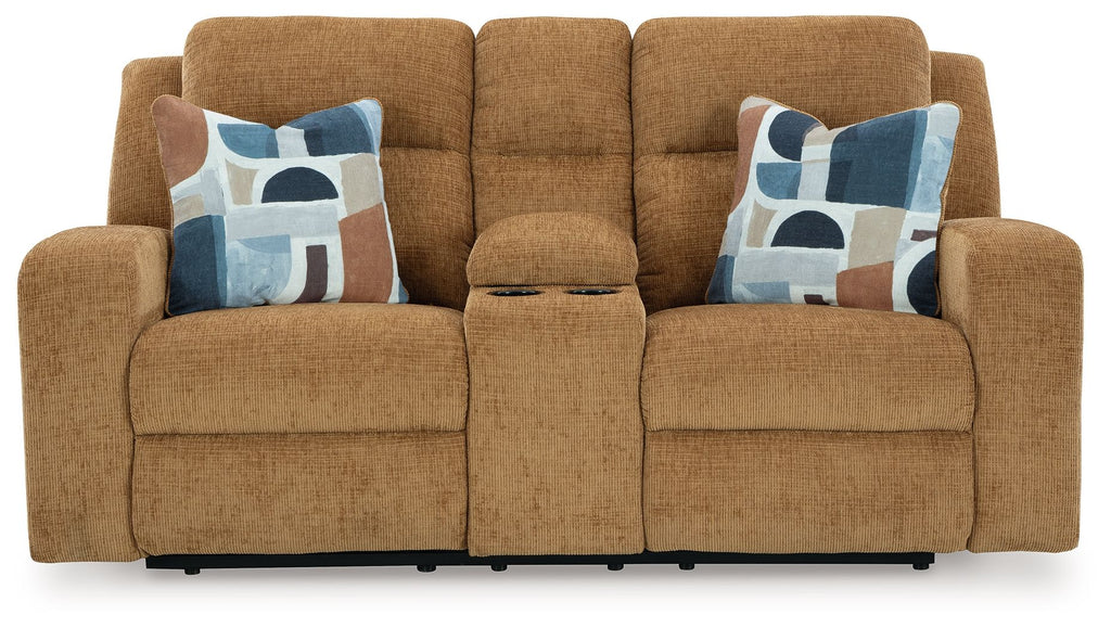Kanlow - Dbl Reclining Loveseat With Console - Stylish Home Furniture