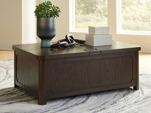 Breckington - Cocktail Table With Storage - Dark Brown - Stylish Home Furniture
