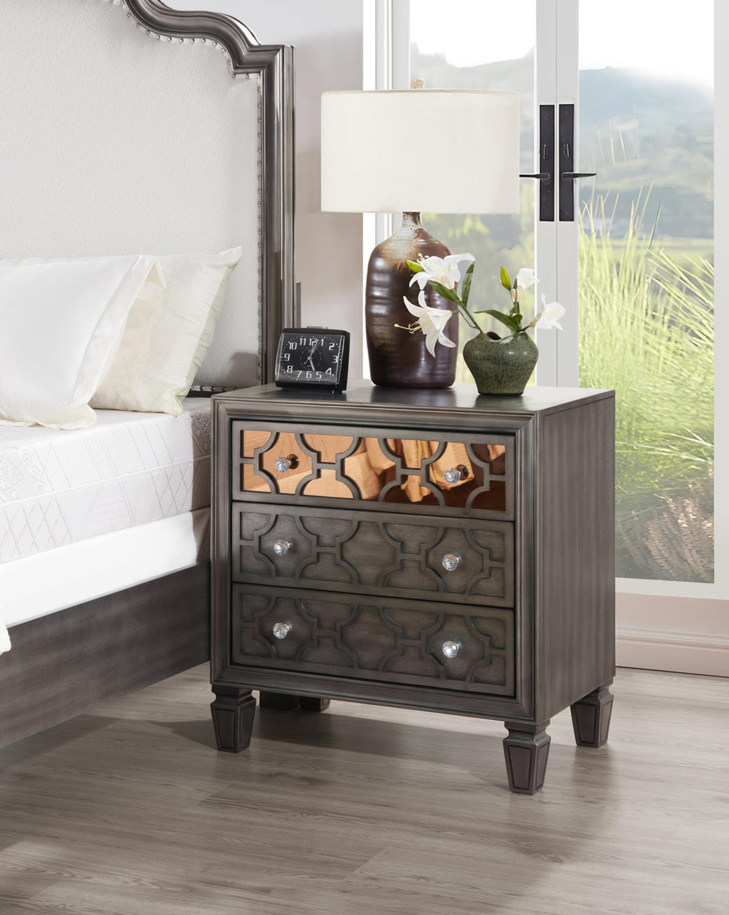 B086 - Nightstand - Gray - Stylish Home Furniture