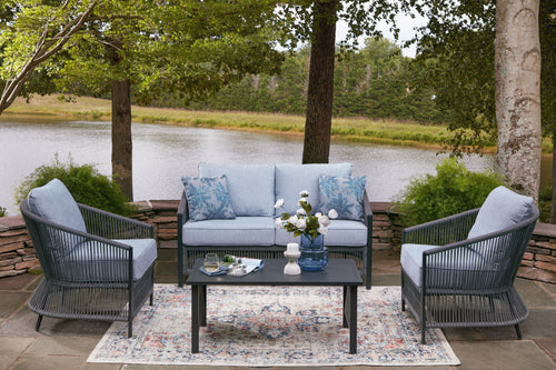 Bridges Beach - Loveseat, Lounge Chairs, Table Set (Set of 4) - Gray - Stylish Home Furniture