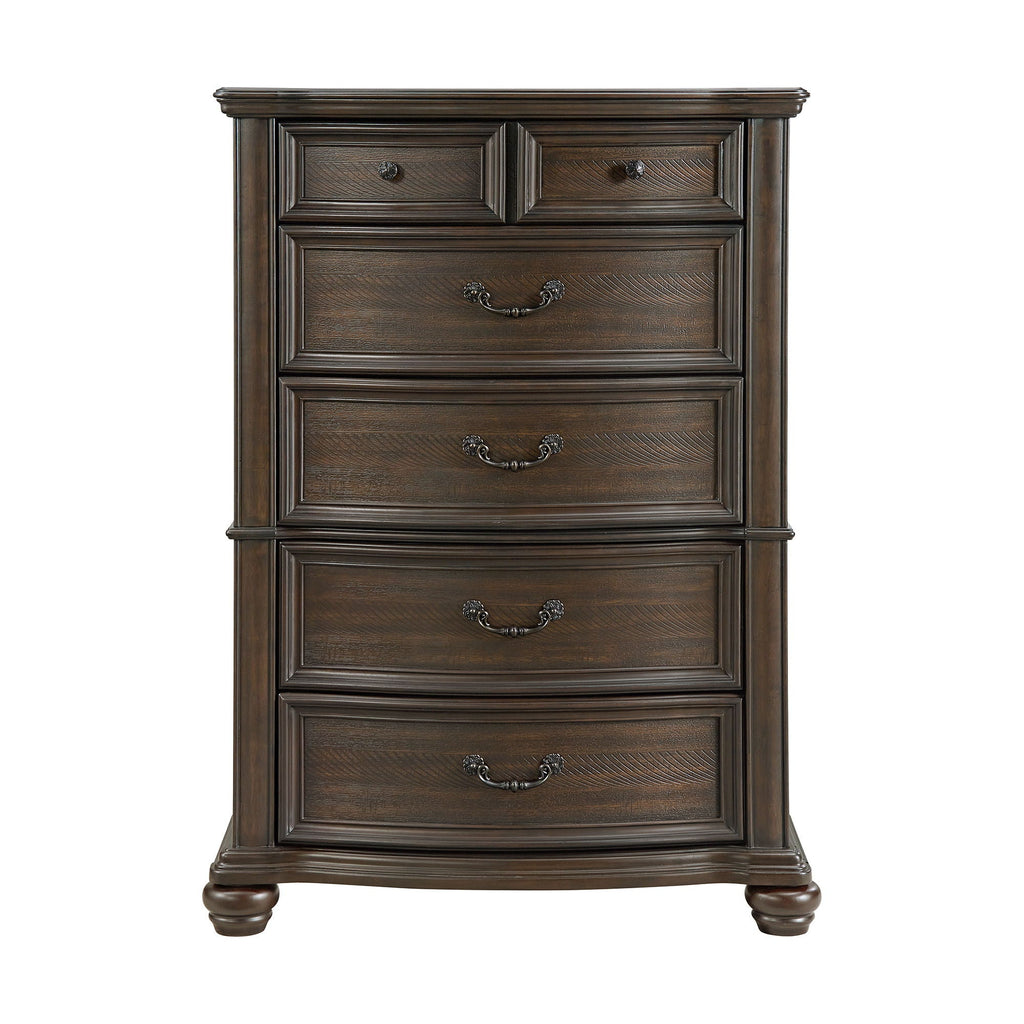Brunswick - 5-Drawer Chest - Mahogany - Stylish Home Furniture